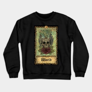 World. Eternal Bones Tarot (Colorful) design. Crewneck Sweatshirt